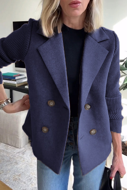 Houda | Blazer met geribde mouwen