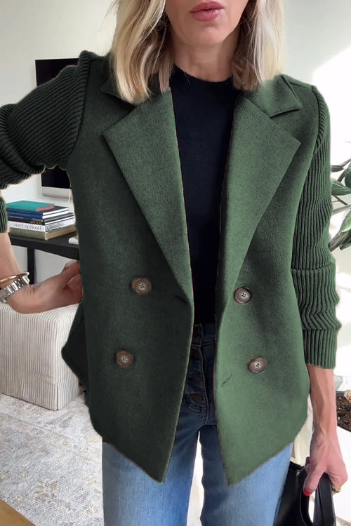 Houda | Blazer met geribde mouwen