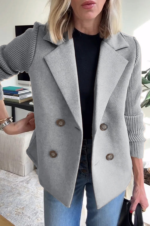 Houda | Blazer met geribde mouwen