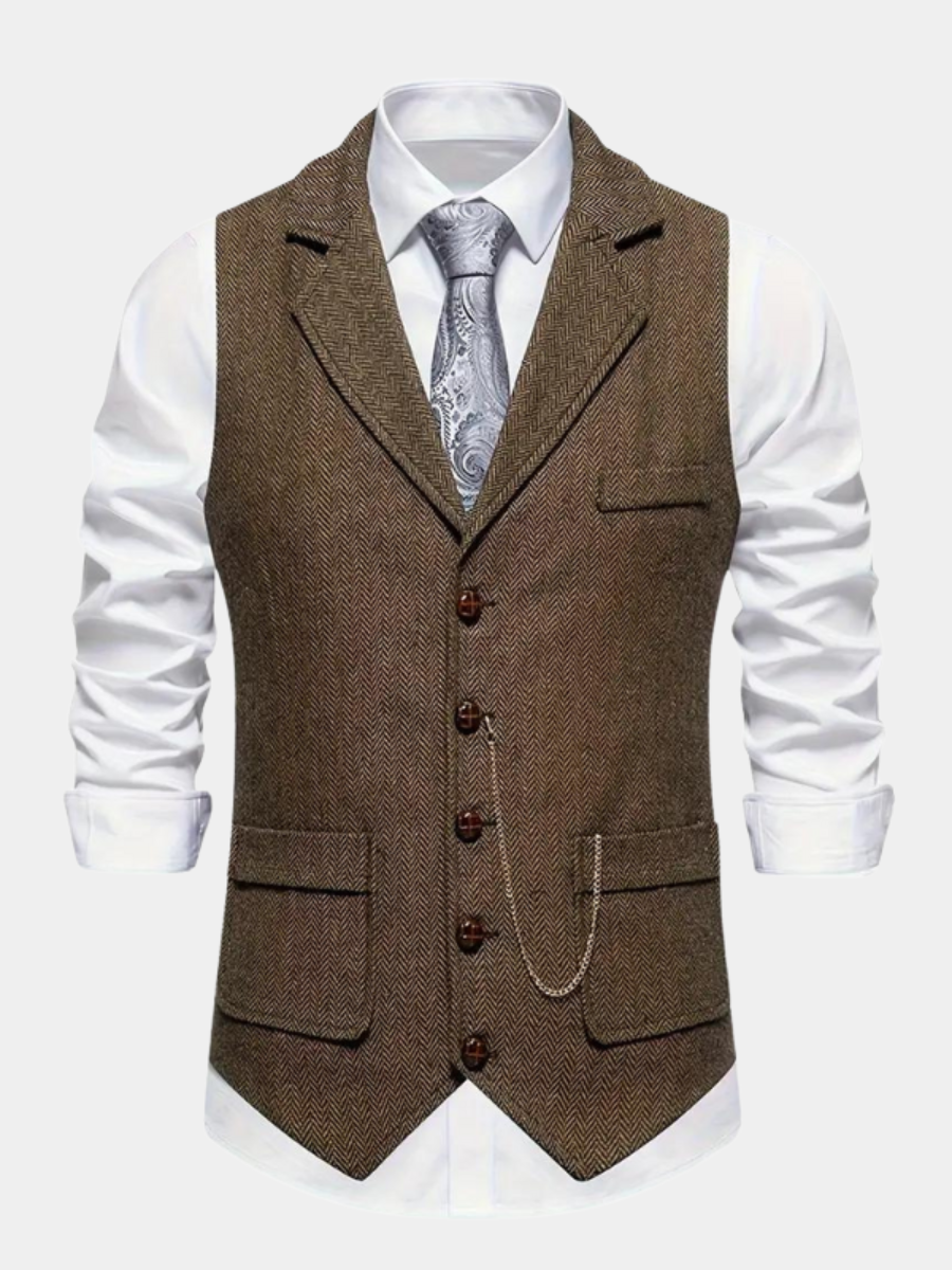 Gabriel | Herringbone gilet elegant