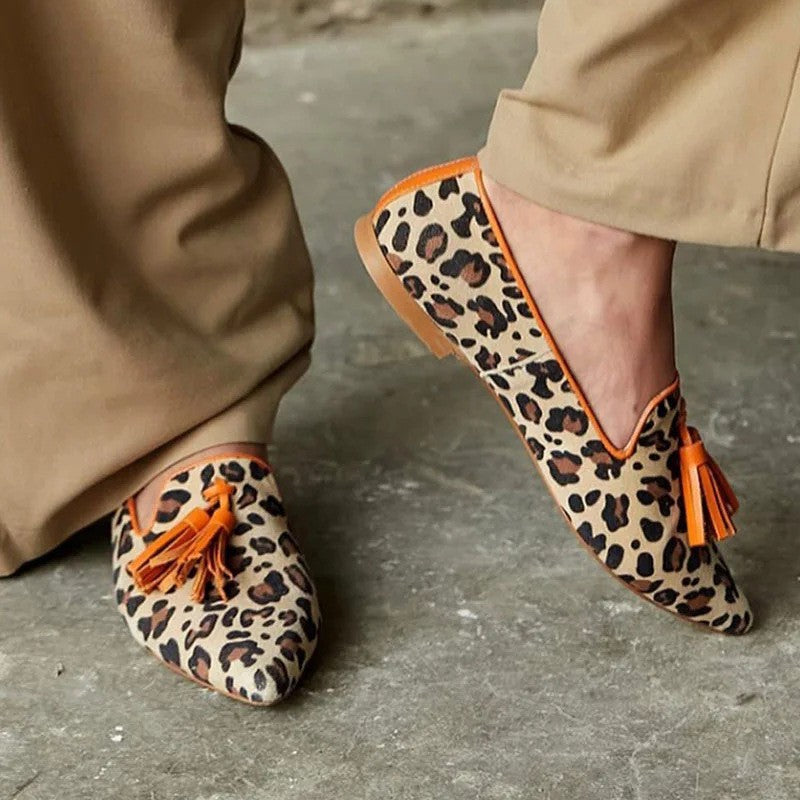 Nola | Luipaardprint Loafers