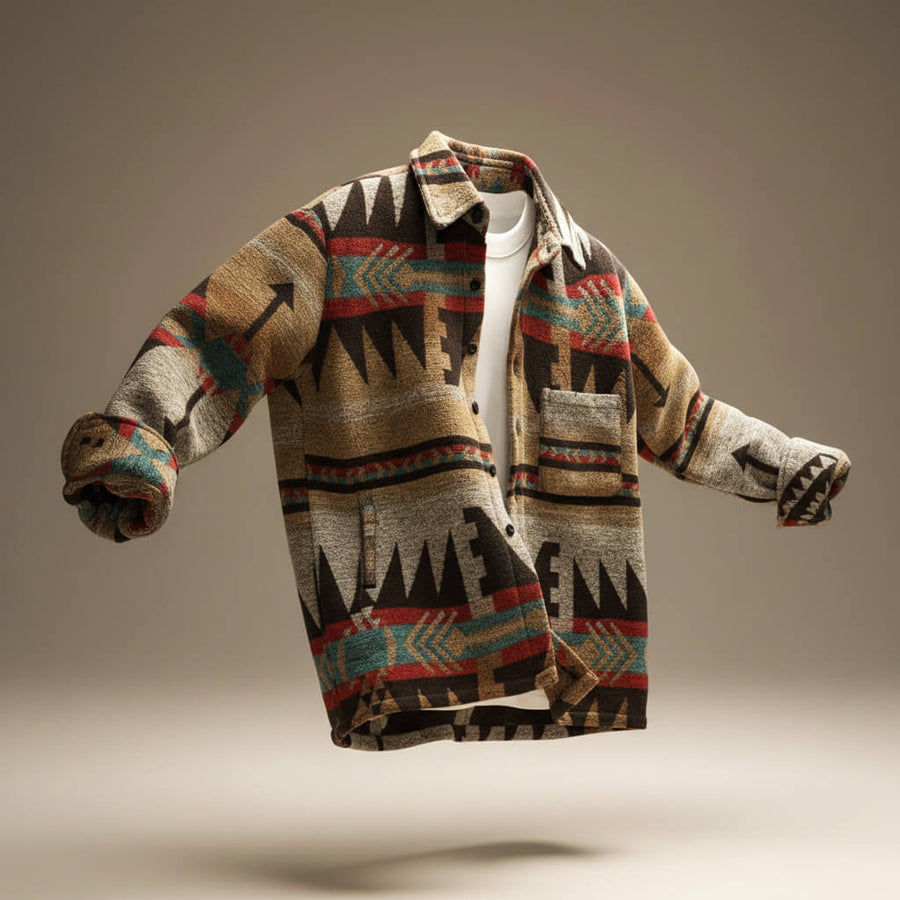 Jacob | Gebreide overshirt met patroon