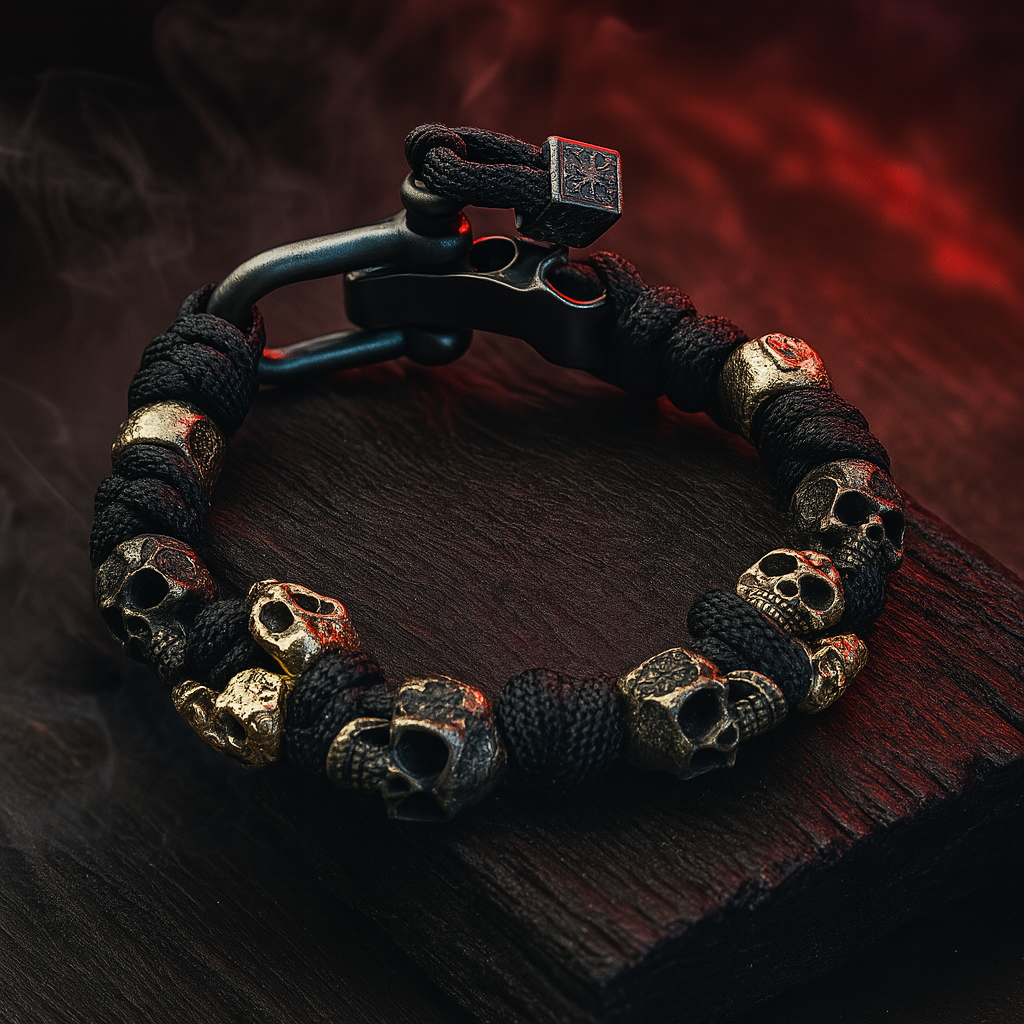 Kevin | Skull armband met gesp