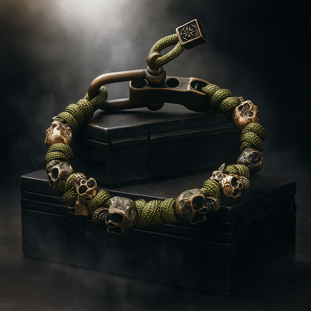 Kevin | Skull armband met gesp