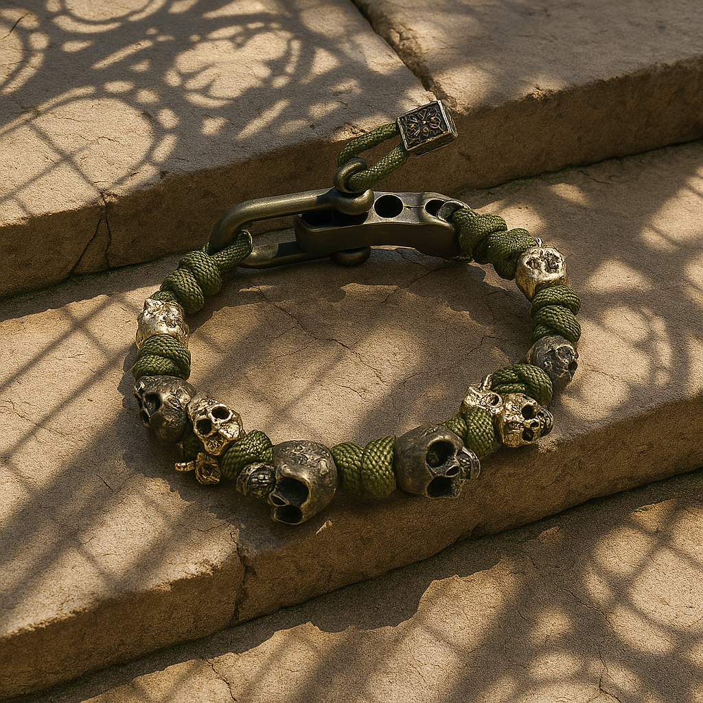Kevin | Skull armband met gesp