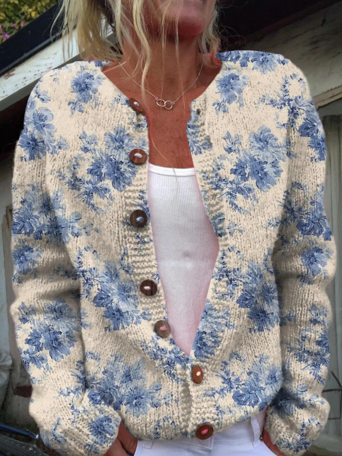 Geneviève | Vintage Cardigan met bloemen