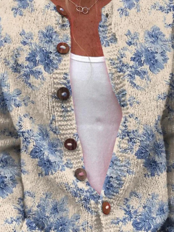 Geneviève | Vintage Cardigan met bloemen