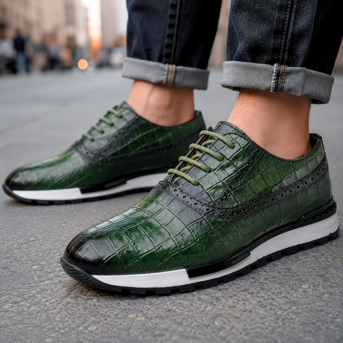 Jonas | Sneakers met krokodilprint Schoenen