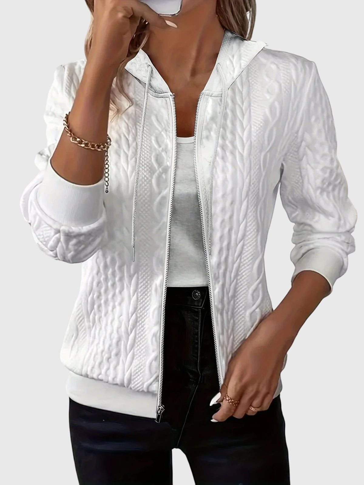 Alysha | Gestoffeerde zip-up jassen