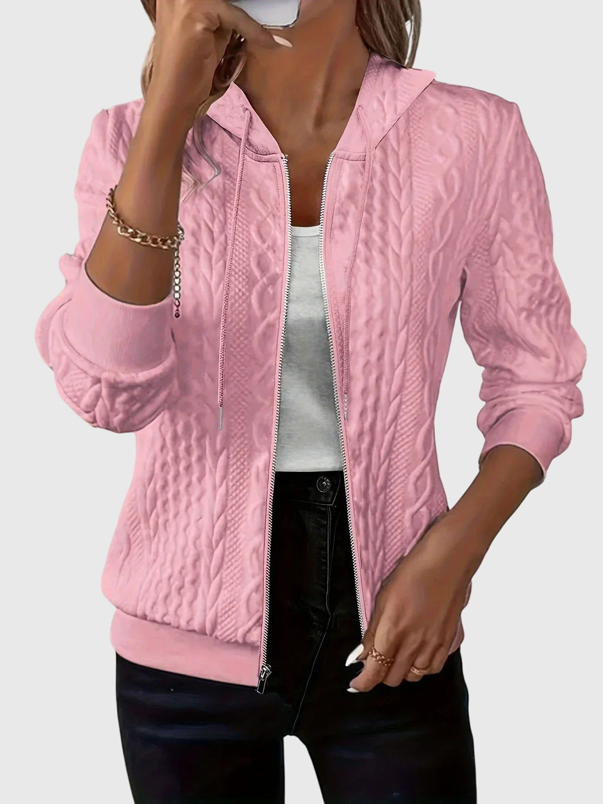 Alysha | Gestoffeerde zip-up jassen