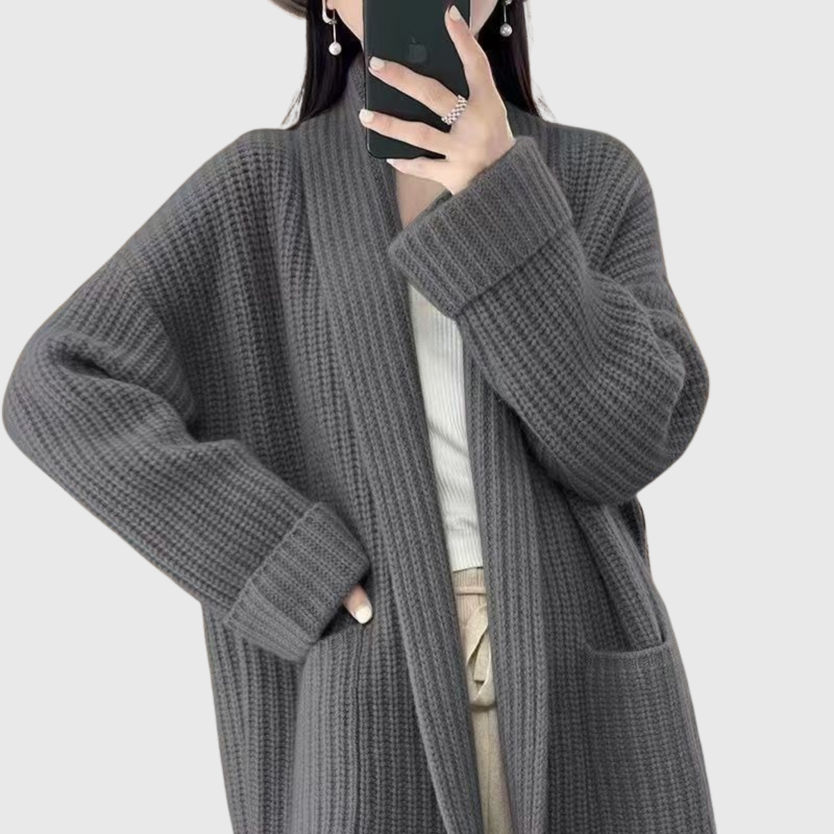 Khadra | Oversized ribgebreide Jassen