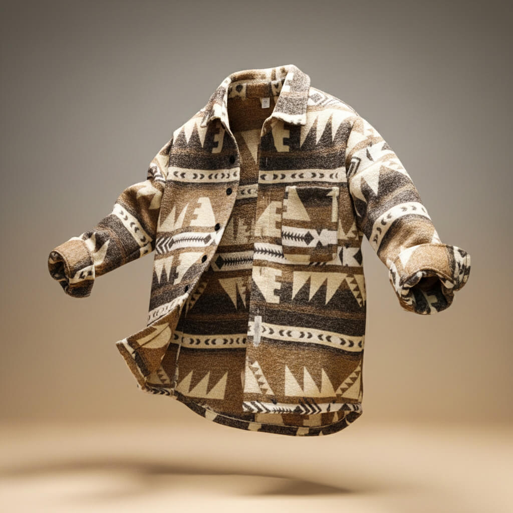 Jacob | Gebreide overshirt met patroon