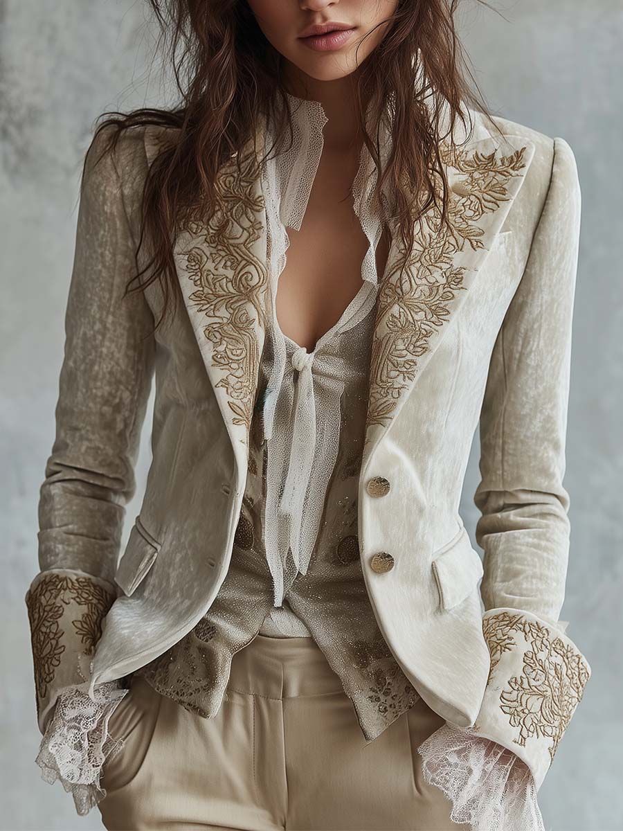 Cemre | Elegante blazer met brodedetails