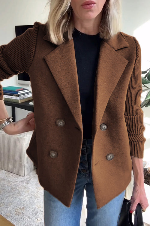 Houda | Blazer met geribde mouwen