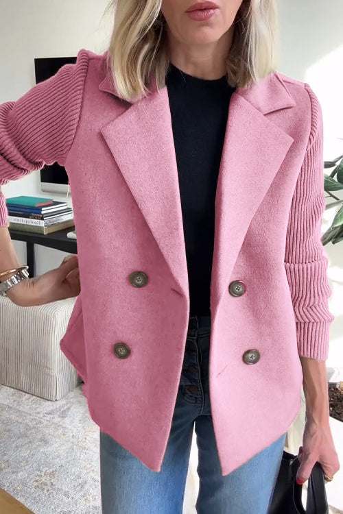 Houda | Blazer met geribde mouwen