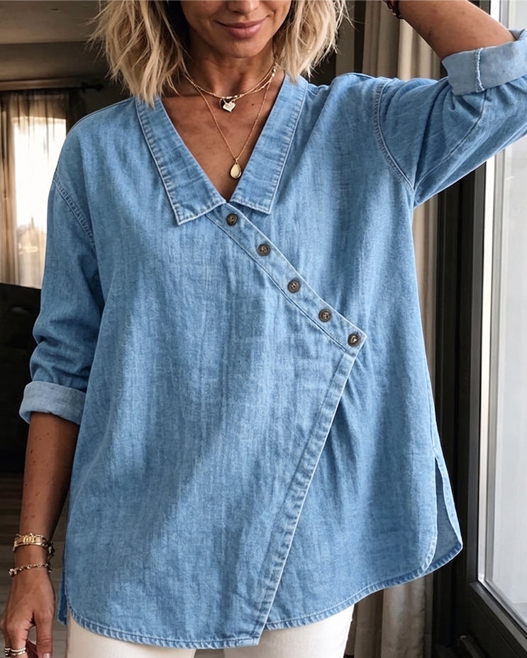 Scarlet | Oversized blouse met knopen