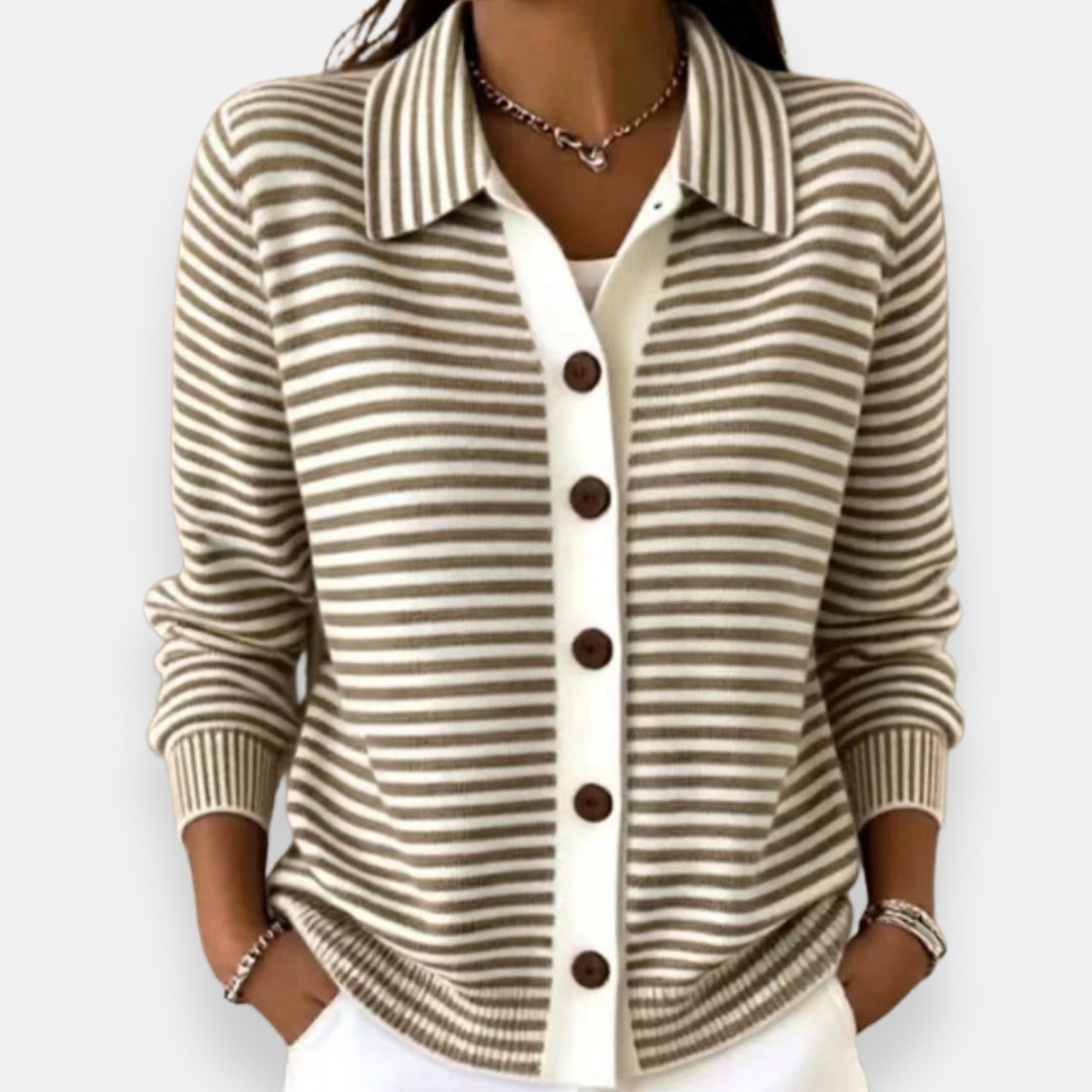 Ceren | Gestreepte overhemdblouse