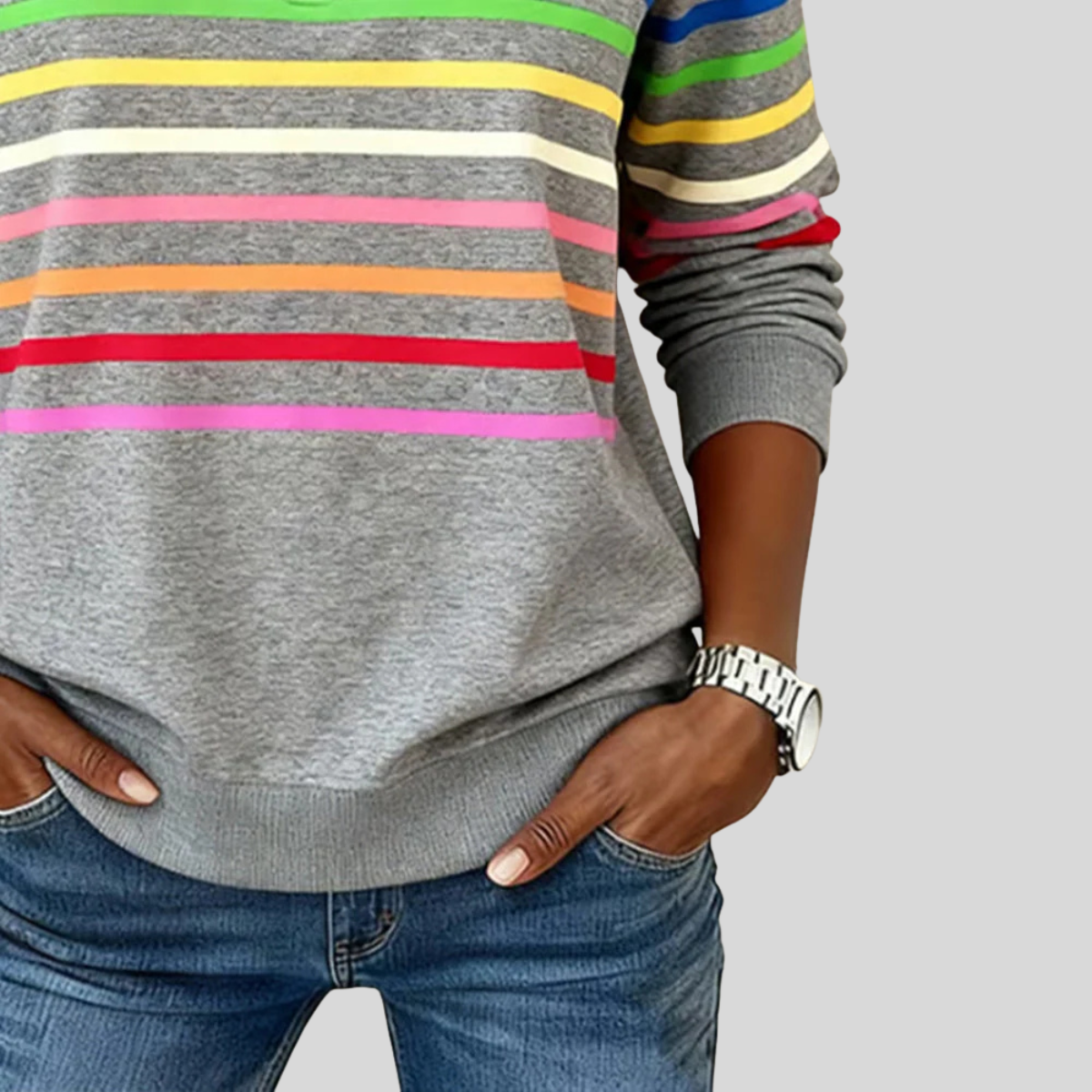Allyssa | Gestreepte Sweatshirts met rits