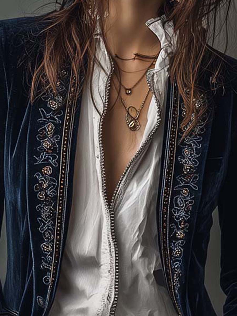 Françoise | Luxe Blazer met broderingen