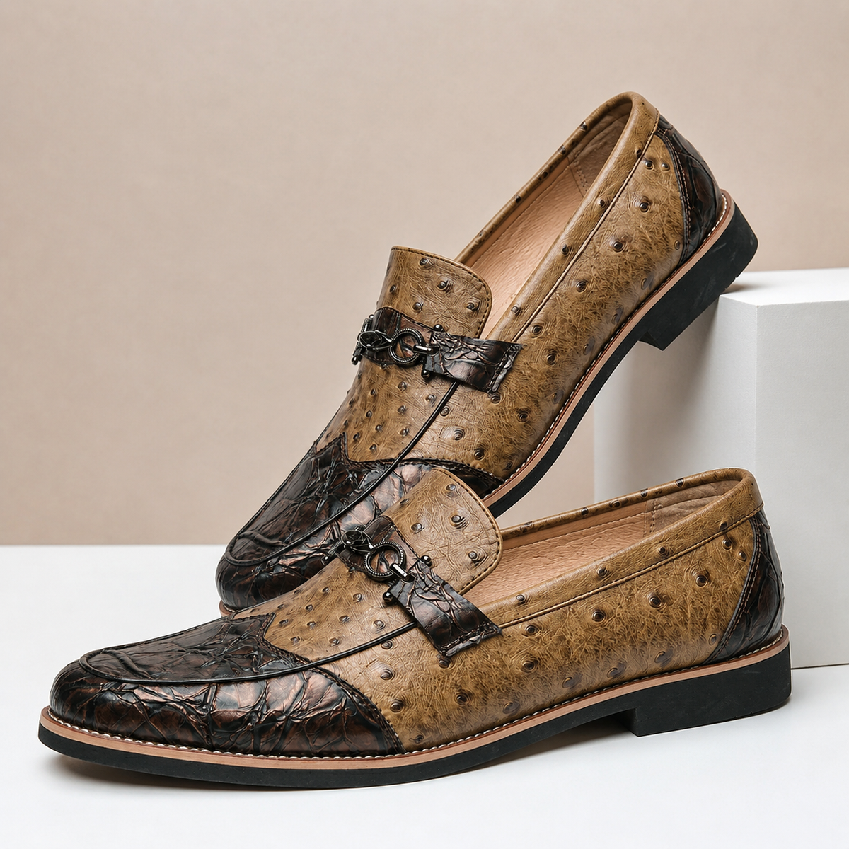 Joris | Gestippelde loafers