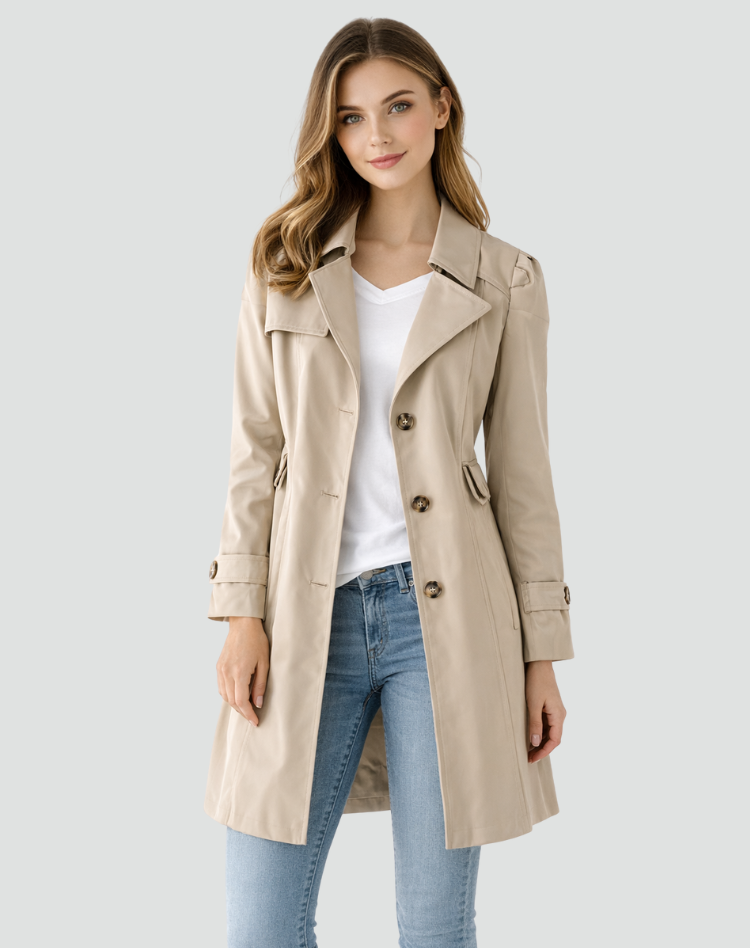 Phebe | Waterdichte Trenchcoat met Windwerende Bescherming
