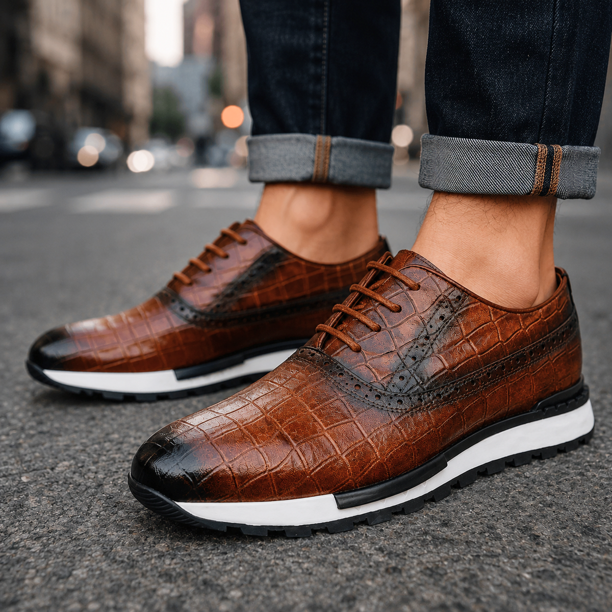 Jonas | Sneakers met krokodilprint Schoenen