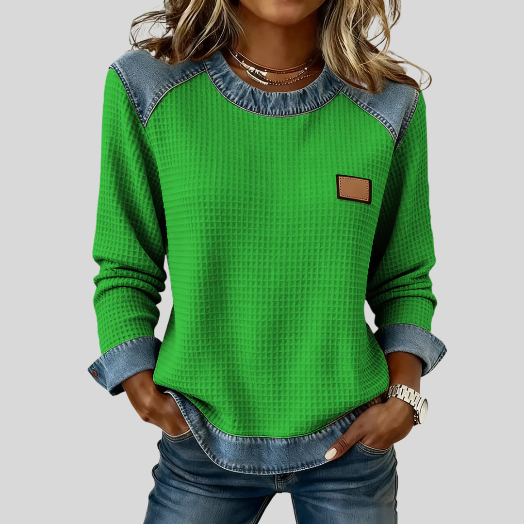 Deanne | Waffle Sweatshirts met contrast