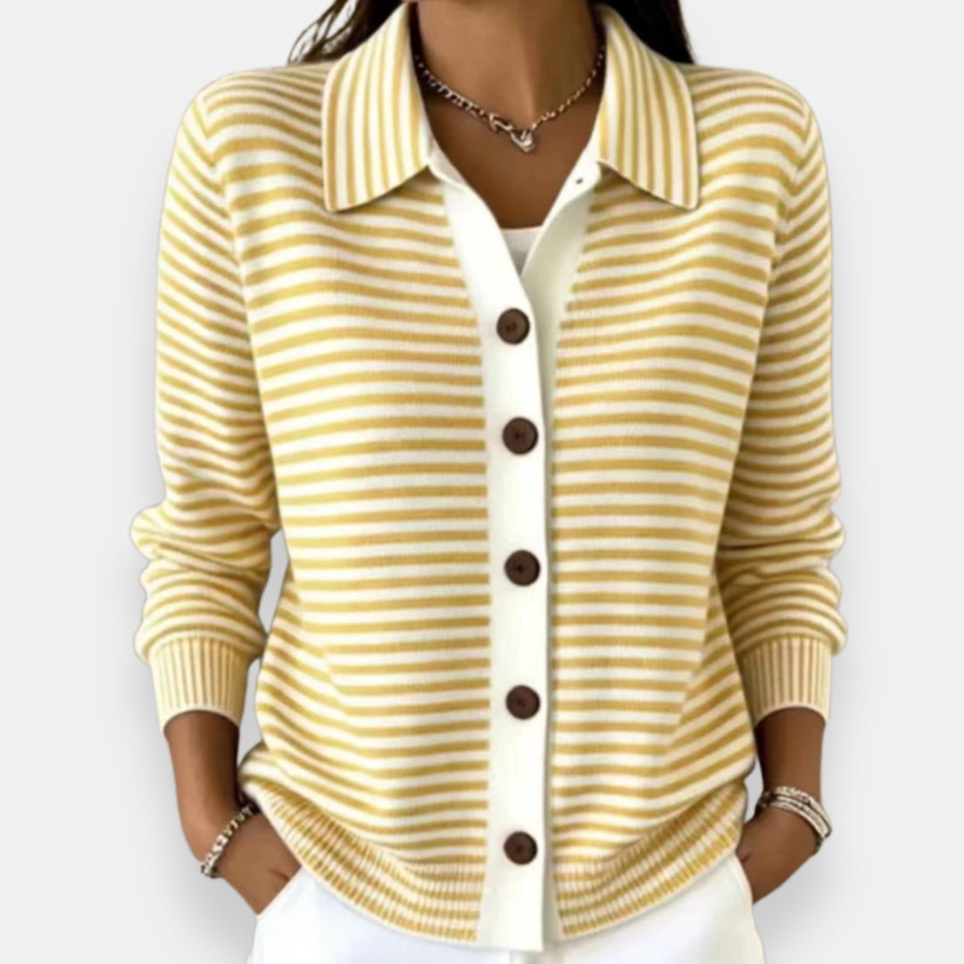 Ceren | Gestreepte overhemdblouse