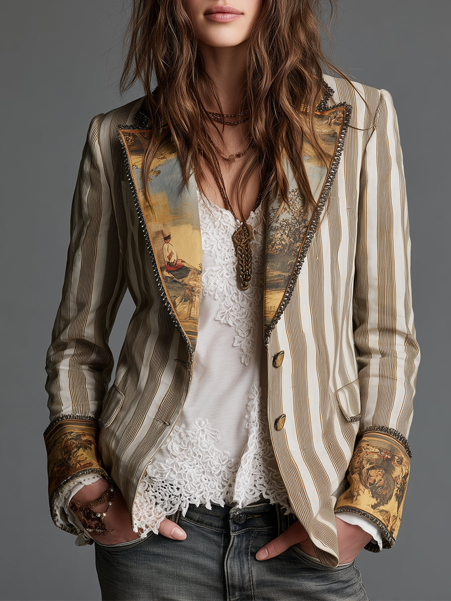 Geertje | Gestreepte Blazer