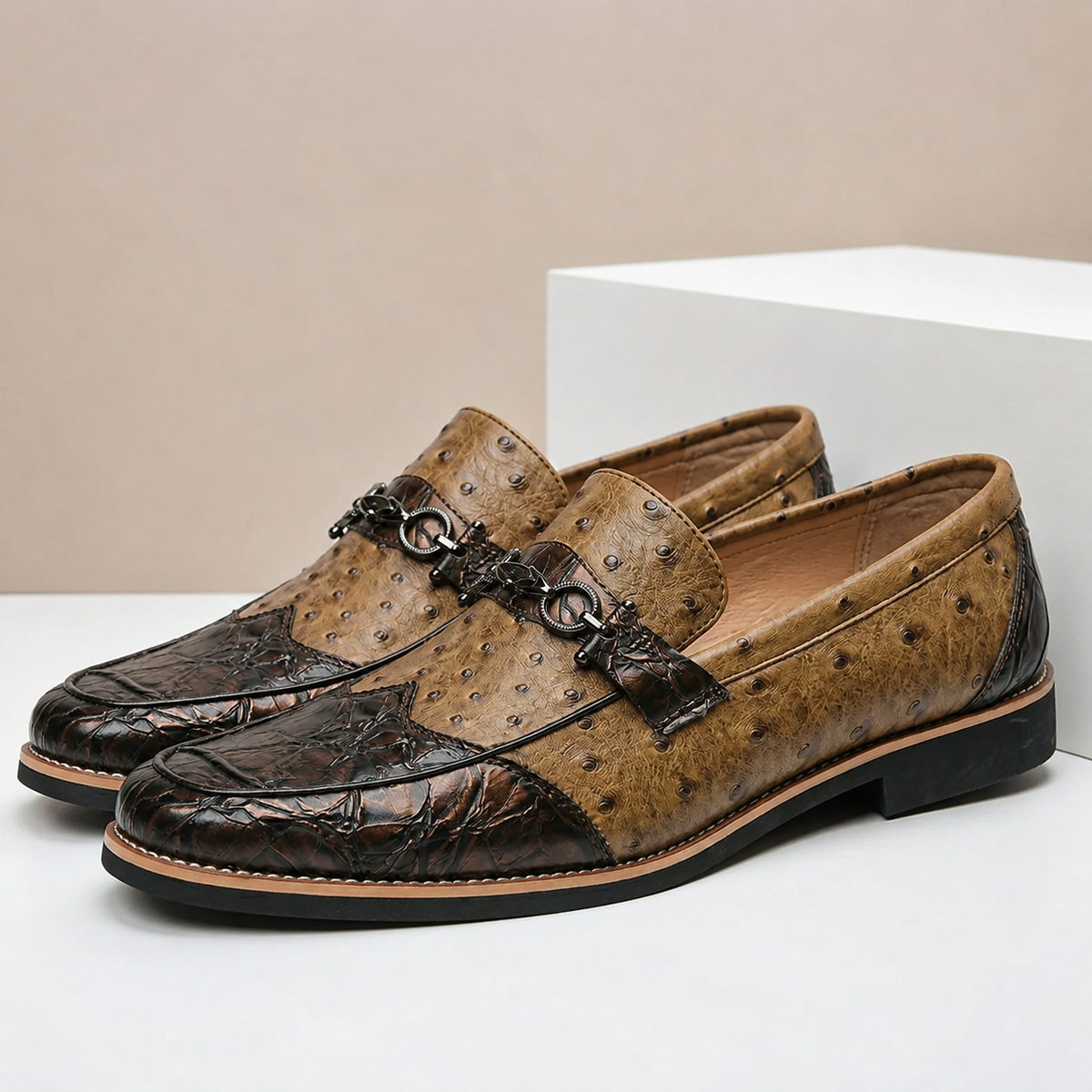 Joris | Gestippelde loafers