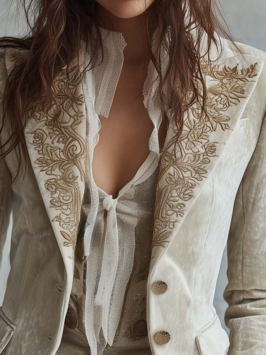 Madina | Elegante Blazer met broderie