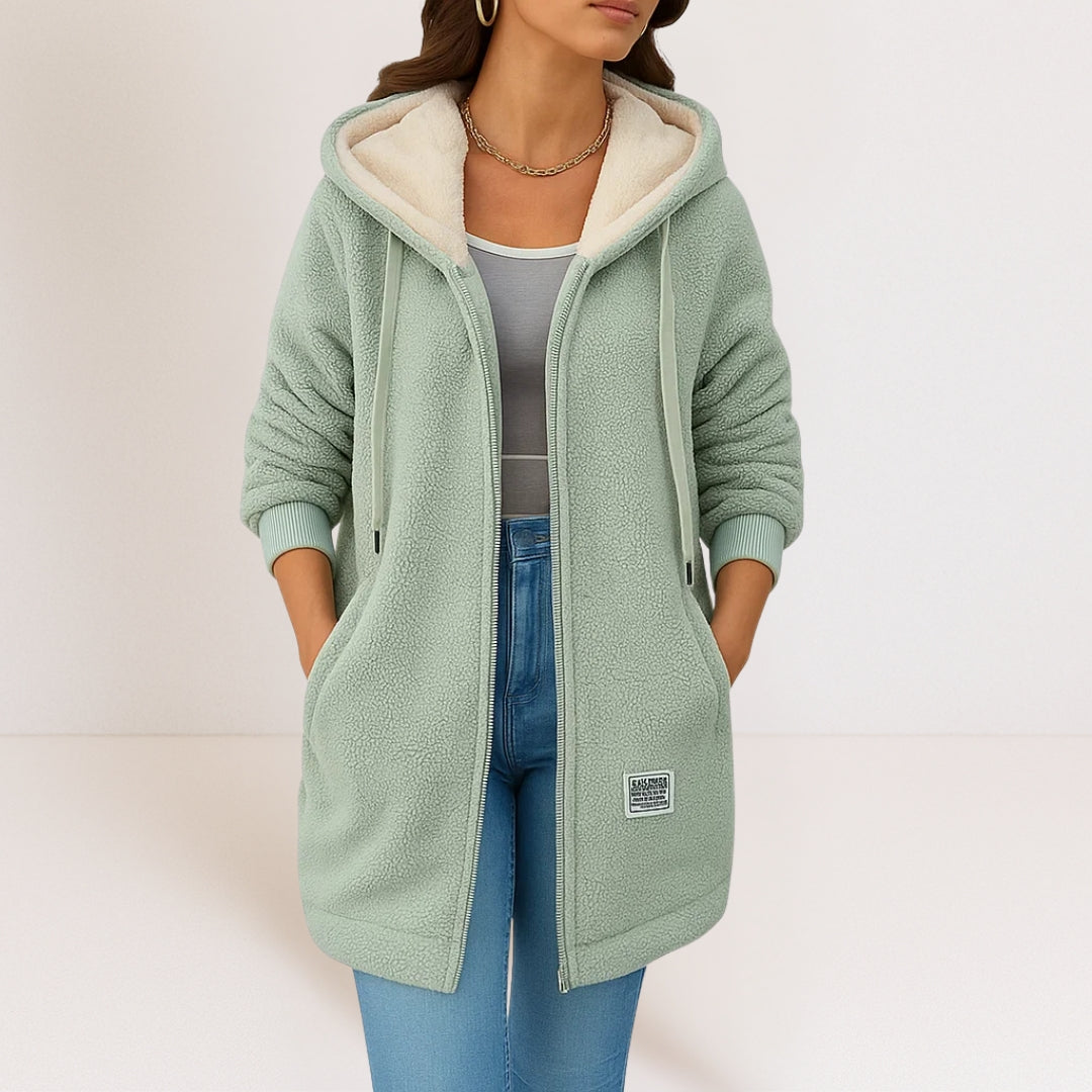 Amine | Zachte Hooded Jas met Windwerende Bescherming