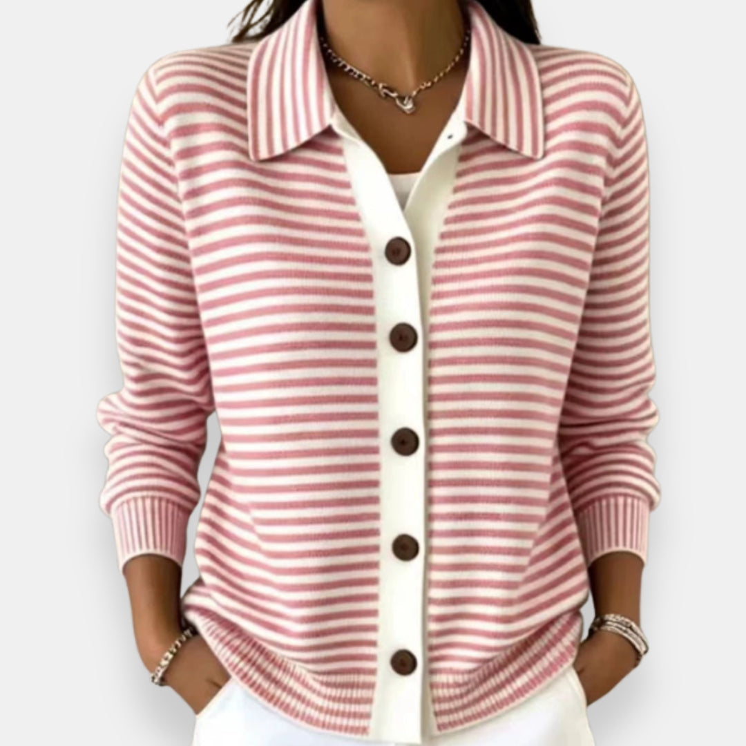 Ceren | Gestreepte overhemdblouse