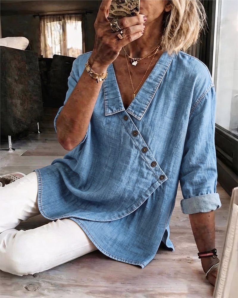 Scarlet | Oversized blouse met knopen