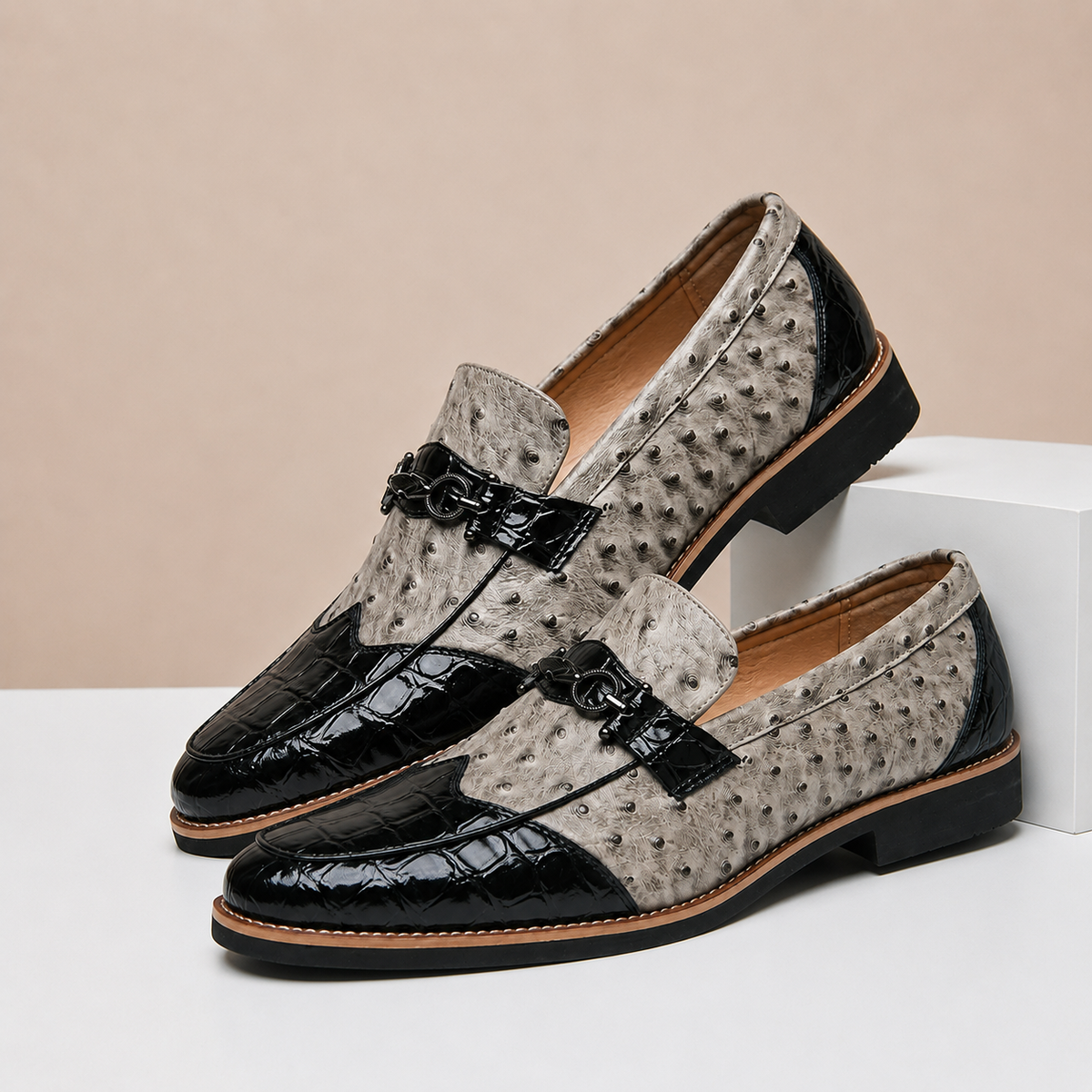 Joris | Gestippelde loafers
