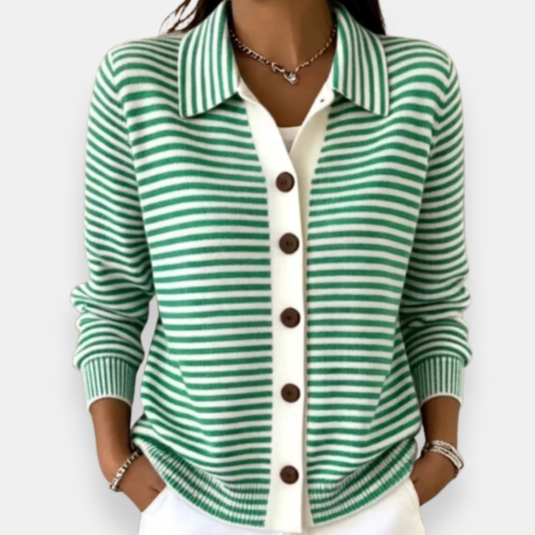 Ceren | Gestreepte overhemdblouse