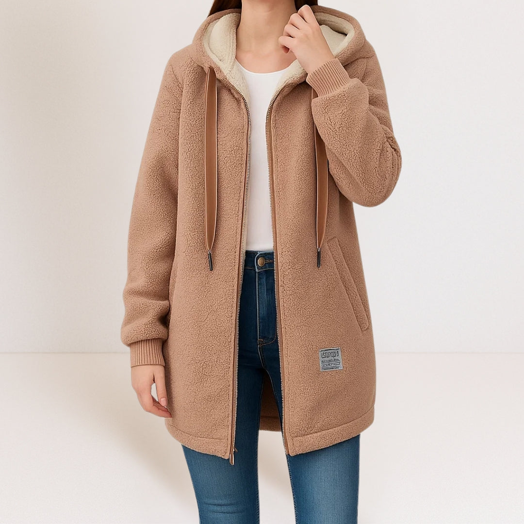 Amine | Zachte Hooded Jas met Windwerende Bescherming