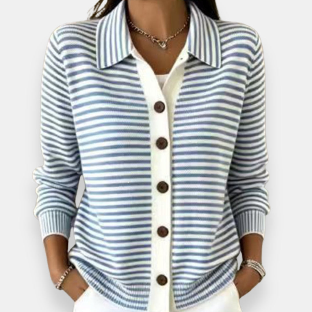 Ceren | Gestreepte overhemdblouse