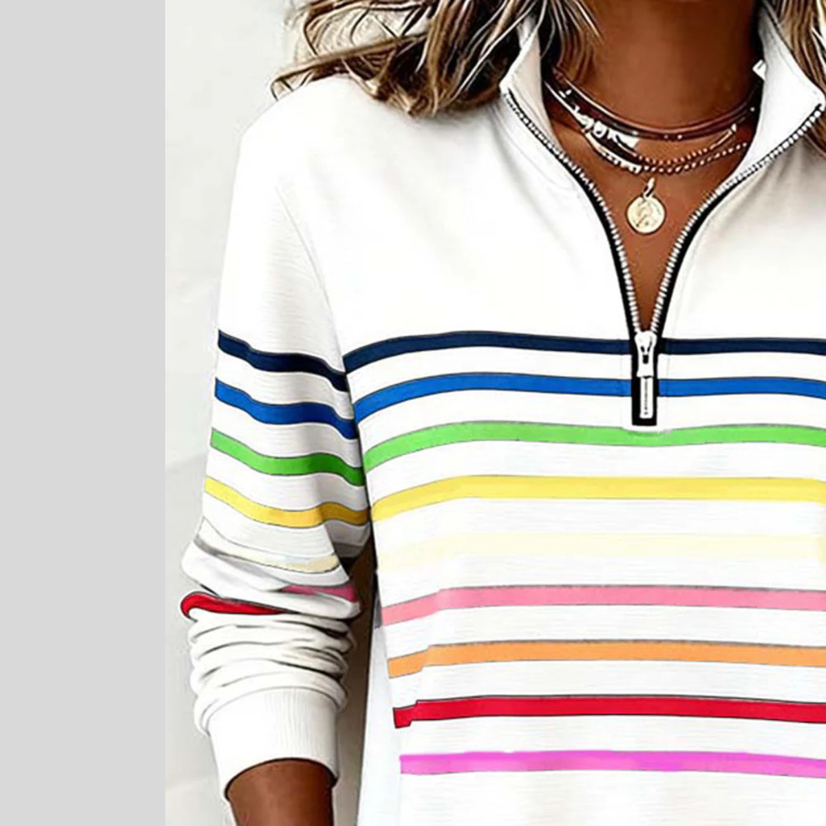 Allyssa | Gestreepte Sweatshirts met rits
