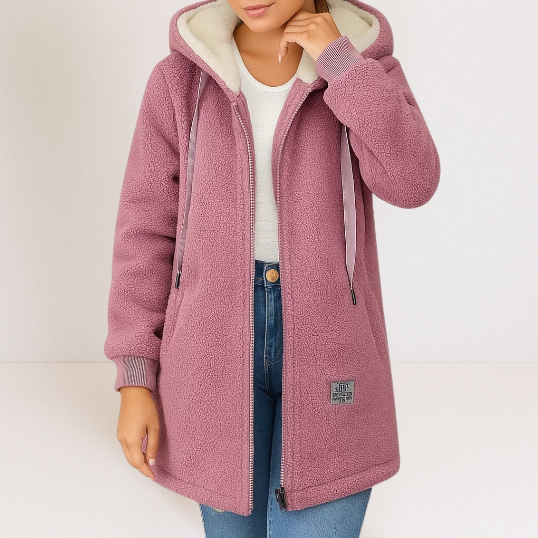 Amine | Zachte Hooded Jas met Windwerende Bescherming