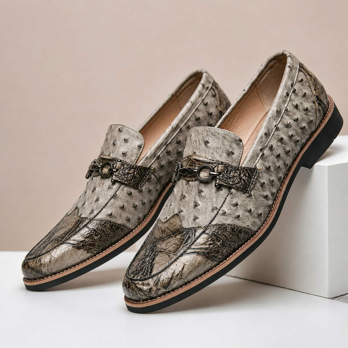 Joris | Gestippelde loafers