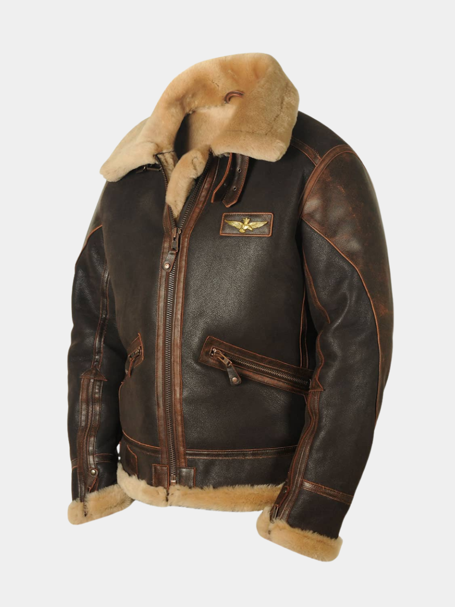 Jeffrey | Aviator jassen met sheepskin