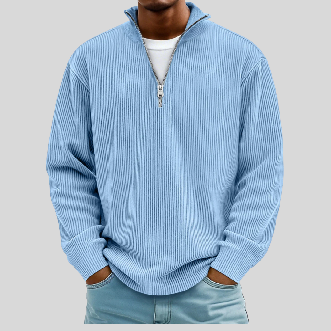 Floris | Ribgebreide half-zip sweater