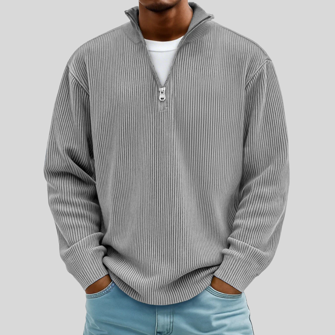 Floris | Ribgebreide half-zip sweater