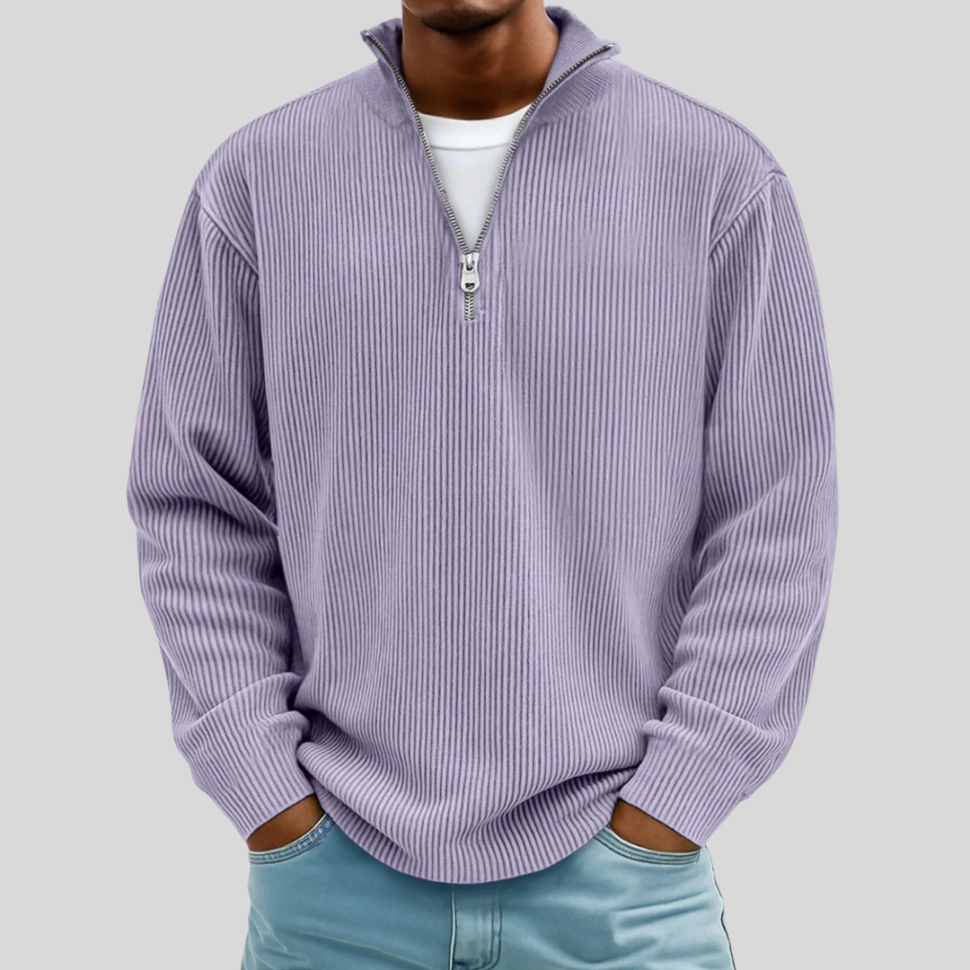 Floris | Ribgebreide half-zip sweater
