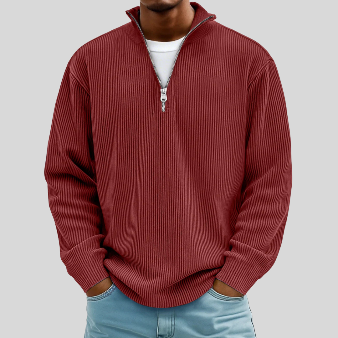 Floris | Ribgebreide half-zip sweater