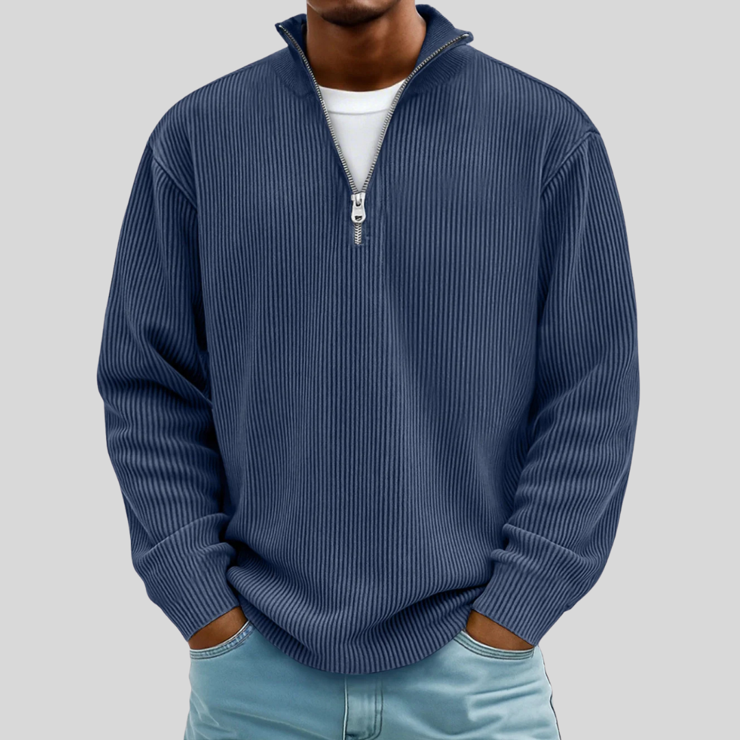 Floris | Ribgebreide half-zip sweater