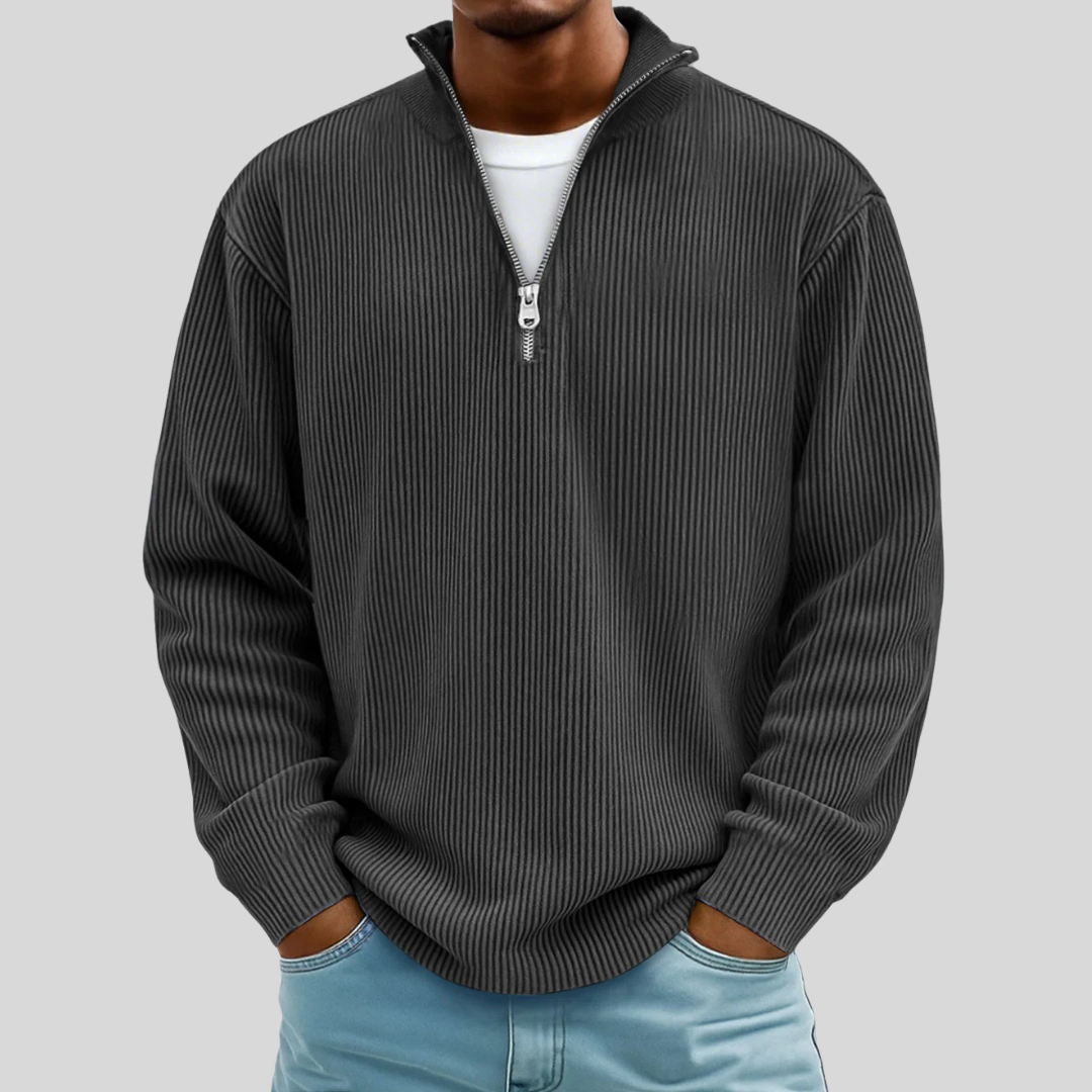Floris | Ribgebreide half-zip sweater