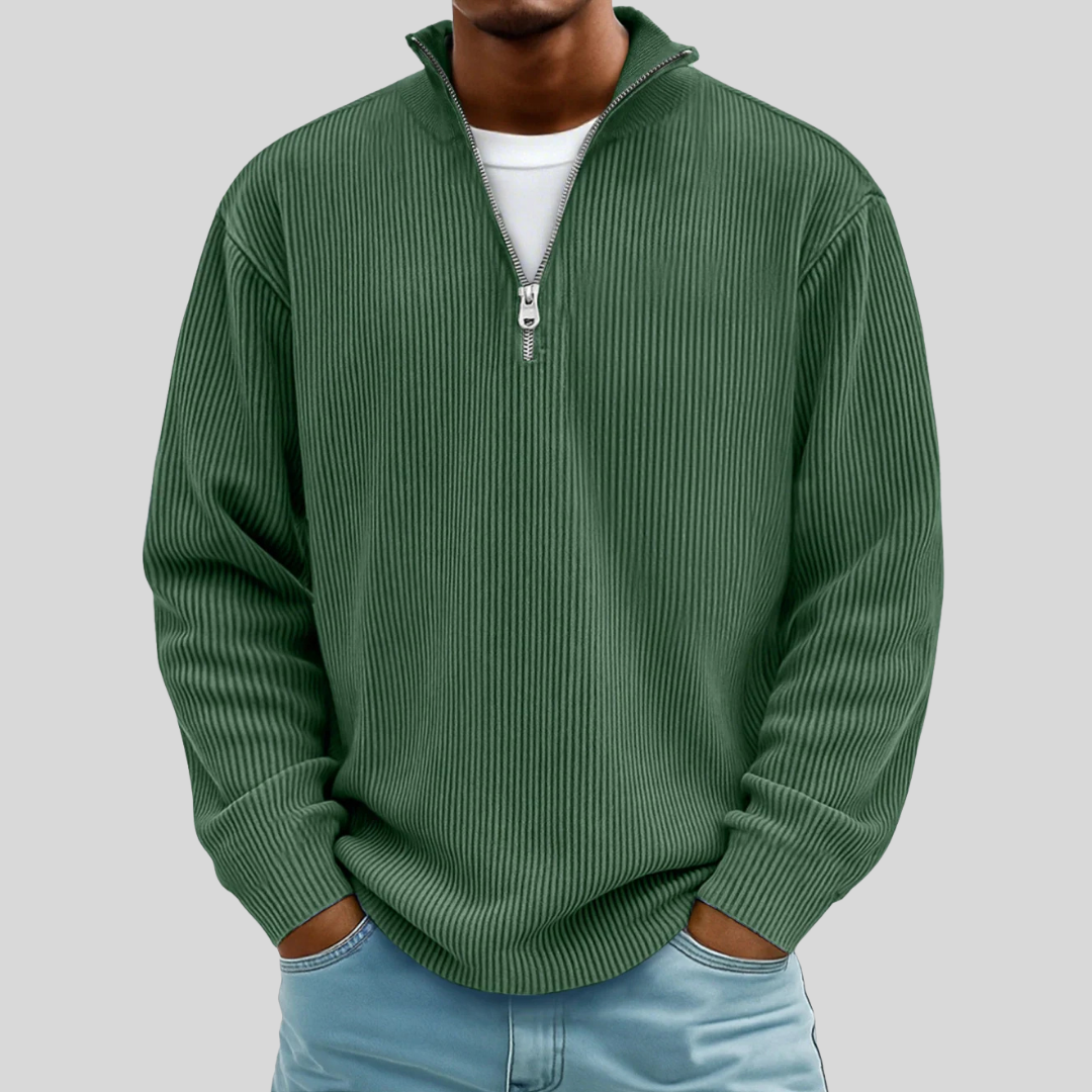 Floris | Ribgebreide half-zip sweater