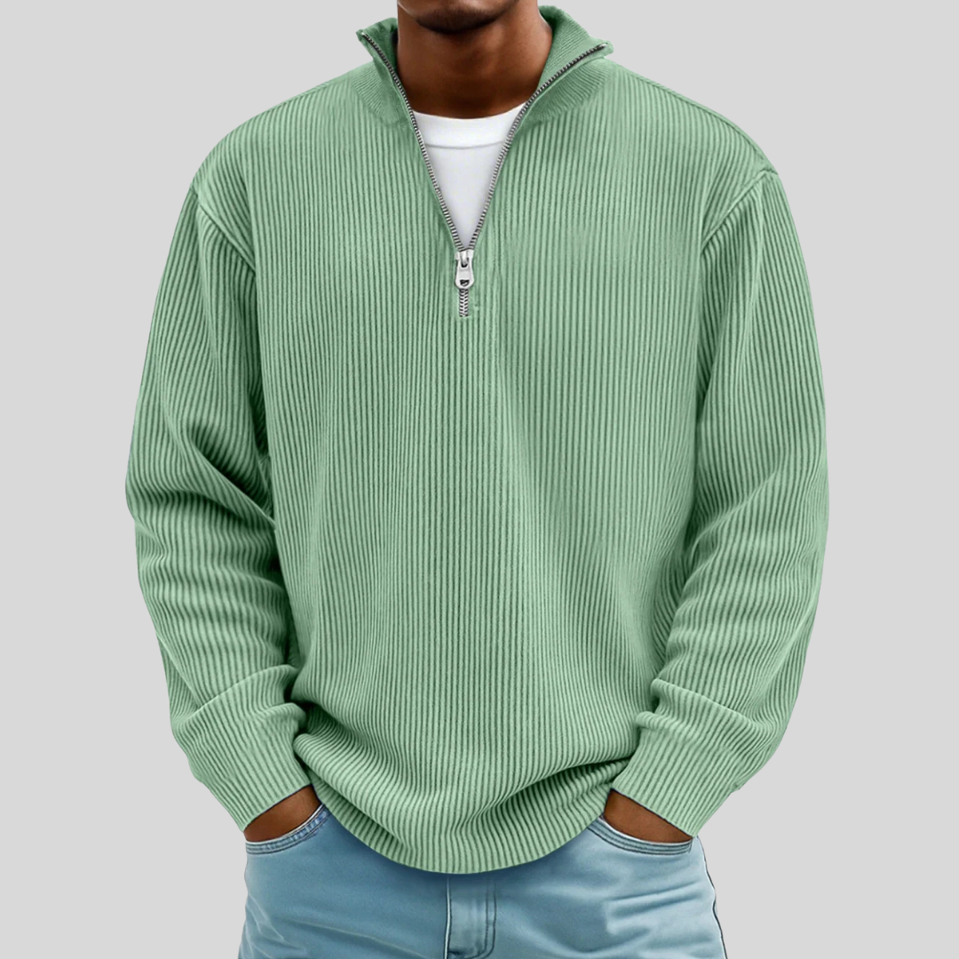 Floris | Ribgebreide half-zip sweater